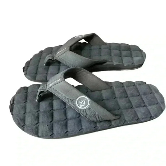 Volcom Victor Men's Recliner Sandal Flip Flops Slides Light Grey Comfort SZ 9 - Picture 1 of 8